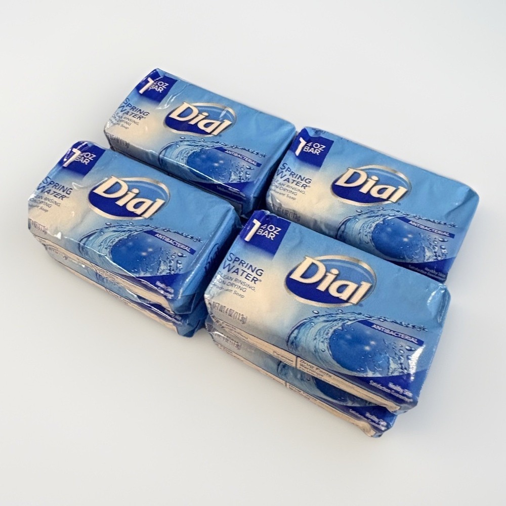 DIAL Spring Water‎ Bar Soap 8 Bars Antibacterial Deodorant Soap 4 Oz Bars 2018